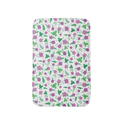 Paarse Hibiscus Badmat (Voorkant Verticaal)