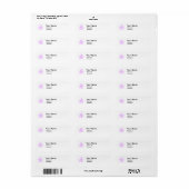 paarse hibiscus bloem adres label (Full Sheet)