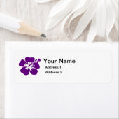 paarse hibiscus bloem adres label (Insitu)