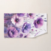 Paarse Hibiscus Bloemige Waterverf  Bad Handdoek (Handdoek)