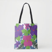 Paarse Hibiscus Bouquet Canvas tas (Voorkant)