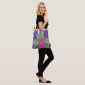 Paarse Hibiscus Bouquet Canvas tas (Op model)