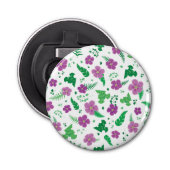 Paarse Hibiscus Button Flesopener (Voorkant)