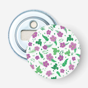 Paarse Hibiscus Button Flesopener