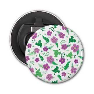 Paarse Hibiscus Button Flesopener