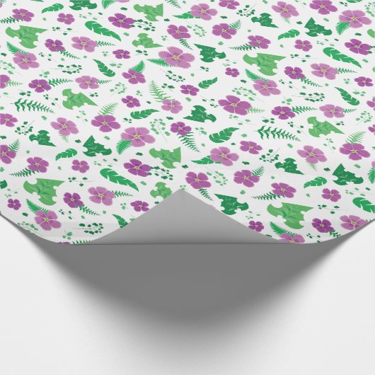 Paarse Hibiscus Cadeaupapier (Hoek)