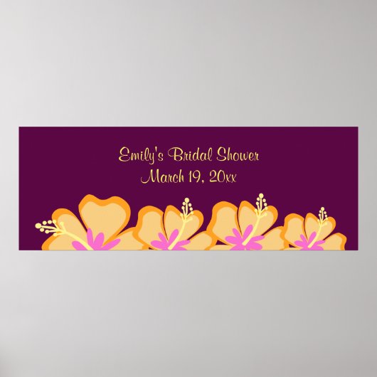 Paarse Hibiscus Flower  Banner Poster (Voorkant)
