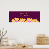 Paarse Hibiscus Flower  Banner Poster (Keuken)