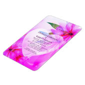 Paarse Hibiscus Flowers Heart Dewdrops Weddenschap Magneet (Linkerzijde)