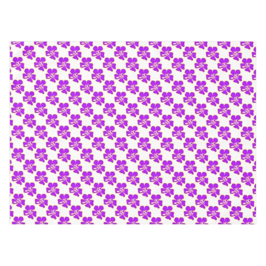 Paarse Hibiscus Flowers Tropisch Hawaiian Luau Tafelkleed (Voorkant (Horizontaal))