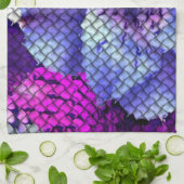 Paarse Hibiscus geweven mozaïek look Theedoek (Gevouwen)