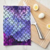 Paarse Hibiscus geweven mozaïek look Theedoek (Quarter Fold)