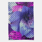 Paarse Hibiscus geweven mozaïek look Theedoek (Verticaal)