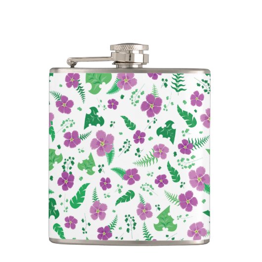 Paarse Hibiscus Heupfles (Voorkant)