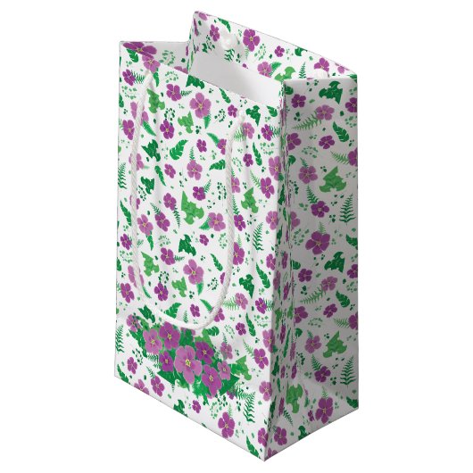 Paarse Hibiscus Klein Cadeauzakje (Voorkant Gekanteld)