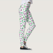 Paarse Hibiscus Leggings (Rechts)