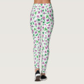 Paarse Hibiscus Leggings (Achterkant)