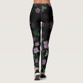 Paarse Hibiscus Leggings (Achterkant)