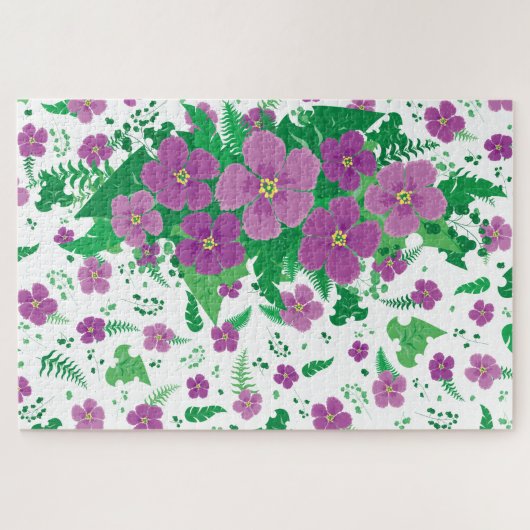 Paarse Hibiscus Legpuzzel (Horizontaal)