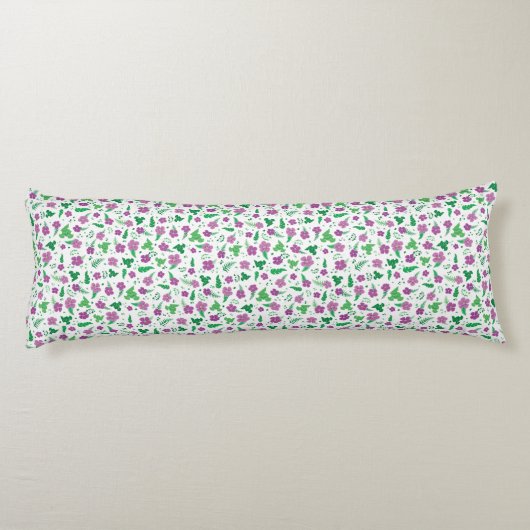 Paarse Hibiscus Lichaamskussen (Achterkant)