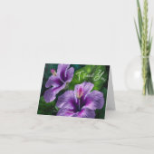 Paarse Hibiscus met Griekenland Bedankkaart (Achterkant)