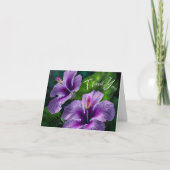 Paarse Hibiscus met Griekenland Bedankkaart (Voorkant)