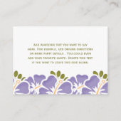 Paarse Hibiscus Reception Enclosure Cards Informatiekaartje (Achterkant)