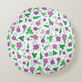 Paarse Hibiscus Rond Kussen