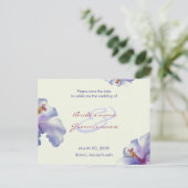 Paarse Hibiscus Save the Date Briefkaarten (Staand voorkant)