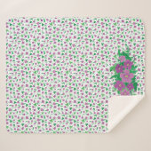 Paarse Hibiscus Sherpa Deken (Voorkant (horizontaal))