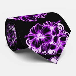 Paarse Hibiscus Stropdas