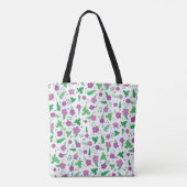 Paarse Hibiscus Tote Bag (Achterkant)