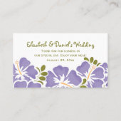 Paarse Hibiscus Trouwtafel Plaats Kaarten Plaatskaartje (Achterkant)