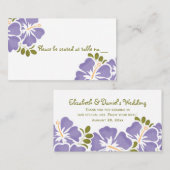 Paarse Hibiscus Trouwtafel Plaats Kaarten Plaatskaartje (Voorkant / Achterkant)