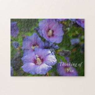 Paarse Hibiscus Tuinbloemen Denken aan jou Legpuzzel