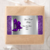 Paarse hiel- en zilvereveningspartiest etiket (Insitu)