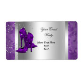 Paarse hiel- en zilvereveningspartiest etiket (Voorkant)