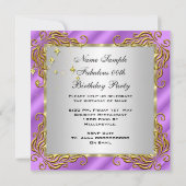 Paarse High Hiel Silver Corset Birthday Kaart (Achterkant)