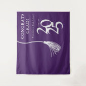 Paarse High School Graduation Party Foto Achtergro Wandkleed (Voorkant)