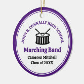 Paarse High School Marching Band Aangepaste Kerstm Keramisch Ornament (Links)