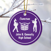 Paarse High School Marching Band Aangepaste Kerstm Keramisch Ornament