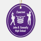 Paarse High School Marching Band Aangepaste Kerstm Keramisch Ornament (Links)