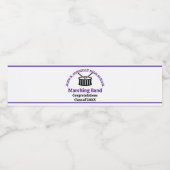 Paarse High School Marching Band Afstudeerfeest Waterfles Etiket (Enkel label)