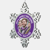 Paarse High School Marching Band Fotocadeau Tin Sneeuwvlok Ornament (Rechts)