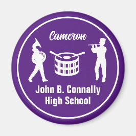 Paarse High School Marching Band gepersonaliseerd Magneet