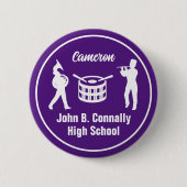 Paarse High School Marching Band gepersonaliseerd Ronde Button 5,7 Cm (Voorkant)