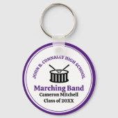 Paarse High School Marching Band gepersonaliseerd Sleutelhanger (Voorkant)