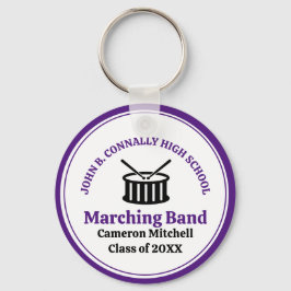 Paarse High School Marching Band gepersonaliseerd Sleutelhanger