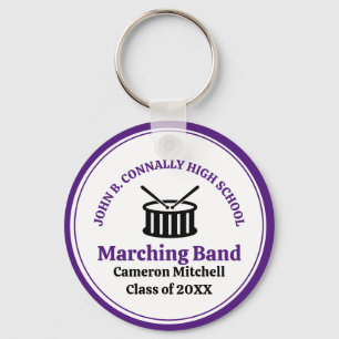 Paarse High School Marching Band gepersonaliseerd Sleutelhanger