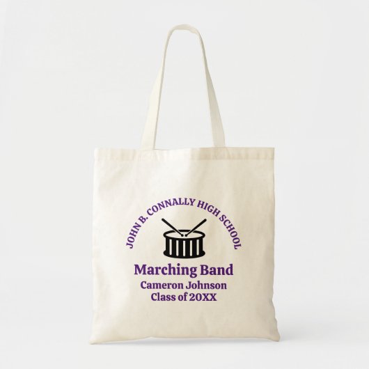 Paarse High School Marching Band  Tote Bag (Voorkant)